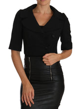 Black Short Fitted Wool Cropped Jacket Blazer Dolce & Gabbana