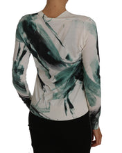 White Silk Cardigan Lightweight Paint Stroke Sweater Dolce & Gabbana