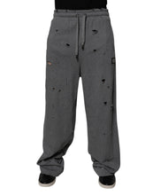 Dolce & Gabbana Gray Cotton RipStyle Straight Sweatpants Pants