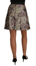 A-Line Mini Floral Print Jaquard Skirt Dolce & Gabbana