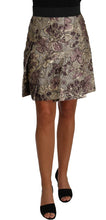 A-Line Mini Floral Print Jaquard Skirt Dolce & Gabbana