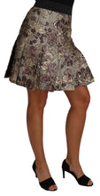 A-Line Mini Floral Print Jaquard Skirt Dolce & Gabbana