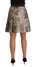 A-Line Mini Floral Print Jaquard Skirt Dolce & Gabbana