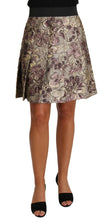 A-Line Mini Floral Print Jaquard Skirt Dolce & Gabbana