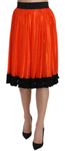 Orange High Waist Knee Length Skirt Dolce & Gabbana