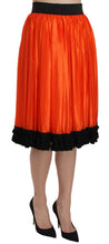 Orange High Waist Knee Length Skirt Dolce & Gabbana