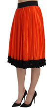 Orange High Waist Knee Length Skirt Dolce & Gabbana