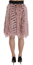 Pink Gold Fringe Metallic Pencil A-line Skirt Dolce & Gabbana