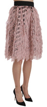 Pink Gold Fringe Metallic Pencil A-line Skirt Dolce & Gabbana