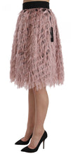 Pink Gold Fringe Metallic Pencil A-line Skirt Dolce & Gabbana