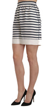 Black & White Stripe Garterized Silk Shorts Dolce & Gabbana