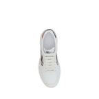 Burberry White Calf Leather Bos Taurus Low Top Sneakers
