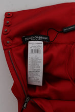 Red Silk Crystal Roses Shorts Dolce & Gabbana