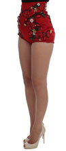 Red Silk Roses Sicily Shorts Dolce & Gabbana