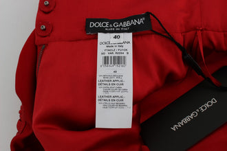 Red Silk Roses Sicily Shorts Dolce & Gabbana