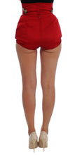 Red Silk Crystal Roses Shorts Dolce & Gabbana