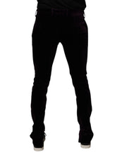 Dolce & Gabbana Violet Velvet Cotton Men Dress Formal Pants
