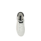 Dolce & Gabbana White Calf Leather Bos Taurus Low Top Sneakers