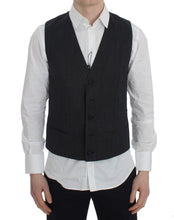 Gray Striped Formal Vest Dolce & Gabbana