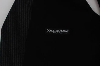 Gray Striped Formal Vest Dolce & Gabbana