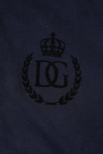 Dolce & Gabbana Dark Blue Cotton Crown Collared Polo T-shirt
