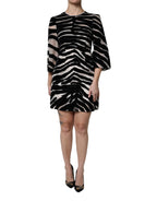 Dolce & Gabbana Black White Zebra A-line Sheath Mini Dress