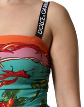 Dolce & Gabbana Multicolor Printed Silk Sleeveless Midi Dress