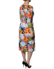 Dolce & Gabbana Multicolor Floral Side Slit Midi Dress