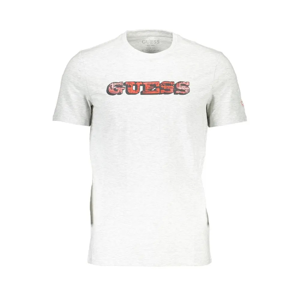 Gray Cotton Men T-Shirt Guess Jeans