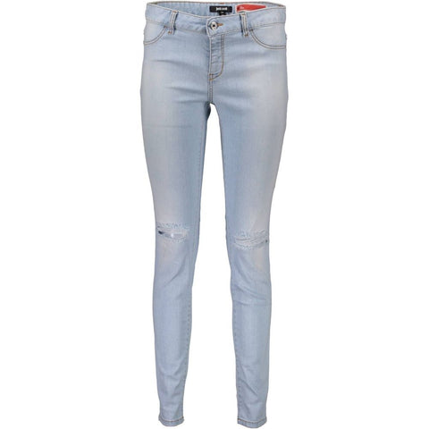 Light Blue Cotton Women Jeans Just Cavalli