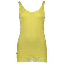 Yellow Cotton Womens Tank with Lace Detail Silvian Heach