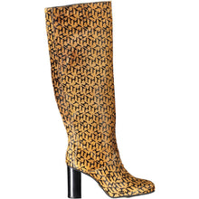 Beige Leather Womens High Boot Tommy Hilfiger