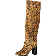 Beige Leather Womens High Boot Tommy Hilfiger