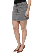 Dolce & Gabbana Gray Cotton Stretch Mid Waist Denim Mini Skirt
