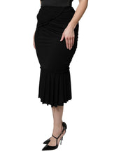 Black Mermaid Cut High Waist Midi Skirt Dolce & Gabbana