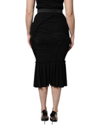 Black Mermaid Cut High Waist Midi Skirt Dolce & Gabbana