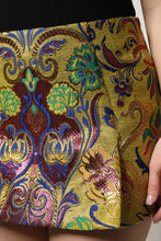 Dolce & Gabbana Multicolor Floral Jacquard Mid Waist Mini Skirt