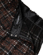 Dolce & Gabbana Multicolor High Waist Tartan Tweed Pencil Cut Skirt