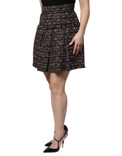 Dolce & Gabbana Multicolor High Waist Tartan Tweed Mini Skirt