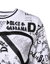 Dolce & Gabbana White Graffiti Print Cotton Crew Neck T-shirt