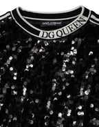 Dolce & Gabbana Black DG Queen Sequin Pullover Sweater