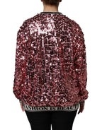Dolce & Gabbana Pink DG Queen Sequin Pullover Sweater