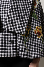 Dolce & Gabbana Black White Monochrome Patterned Floral Cape Jacket
