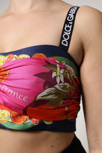 Dolce & Gabbana Multicolor Floral Sleeveless Bustier Cropped Top