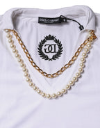 Dolce & Gabbana White Necklace Cotton Short Sleeve T-shirt
