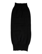 Dolce & Gabbana Black Cashmere Knitted Neck Warmer Foulard Scarf