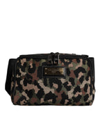 Dolce & Gabbana Multicolor Leopard DG Logo Belt Waist Fanny Pack Bag