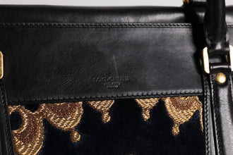 Dolce & Gabbana Black Floral Jacquard Handbag Shoulder Tote Bag