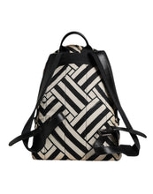 Dolce & Gabbana Black White Nylon Leather Travel Back Pack Bag