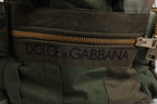 Dolce & Gabbana Military Green Patchwork Travel Backpack Bag